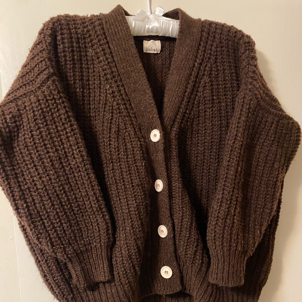 Babaa Cardigan No.19 Earth Brown Wool